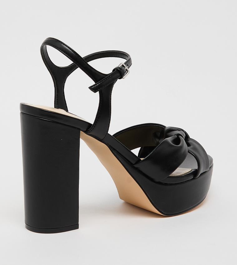 DENISH Open Toe Ankle Loop Platform Heel Sandals