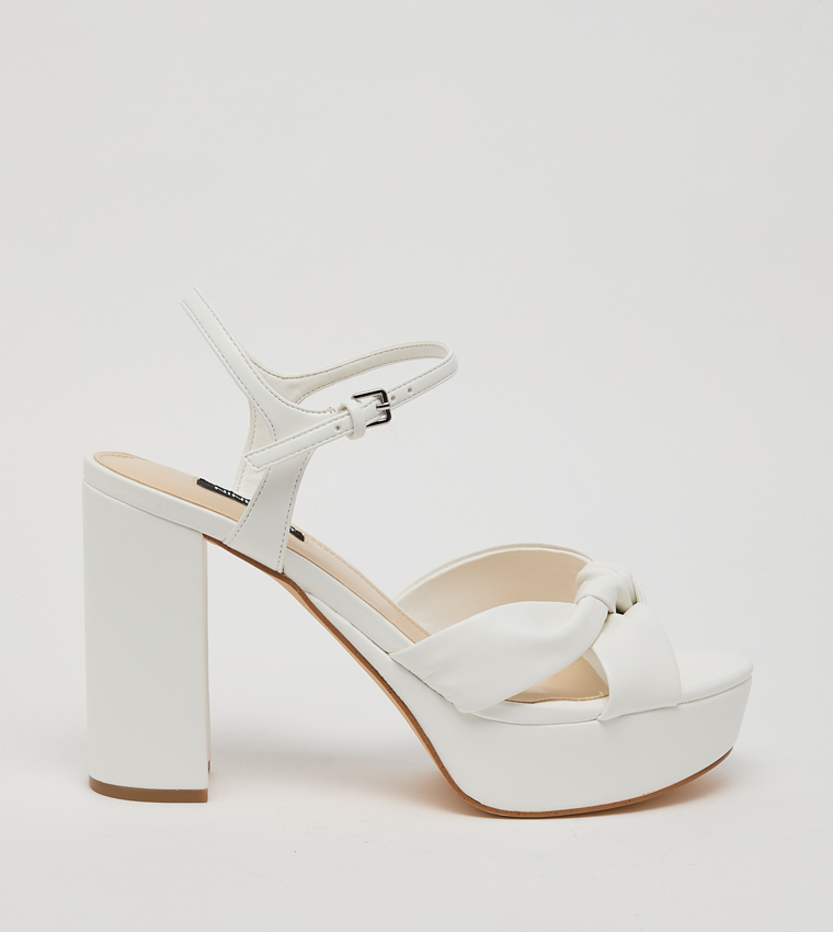 DENISH Open Toe Ankle Loop Platform Heel Sandals