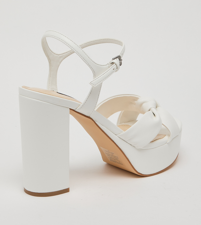 DENISH Open Toe Ankle Loop Platform Heel Sandals