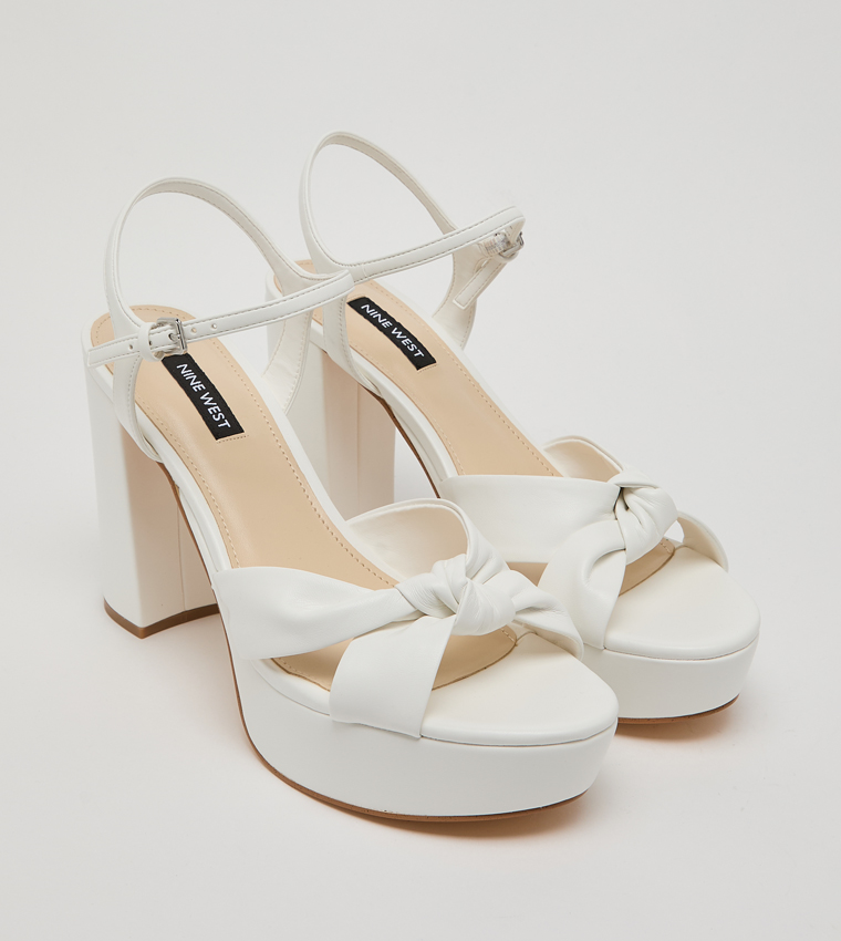 DENISH Open Toe Ankle Loop Platform Heel Sandals