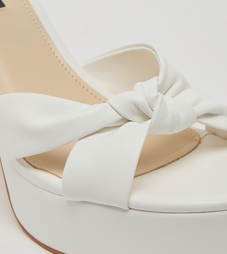 DENISH Open Toe Ankle Loop Platform Heel Sandals