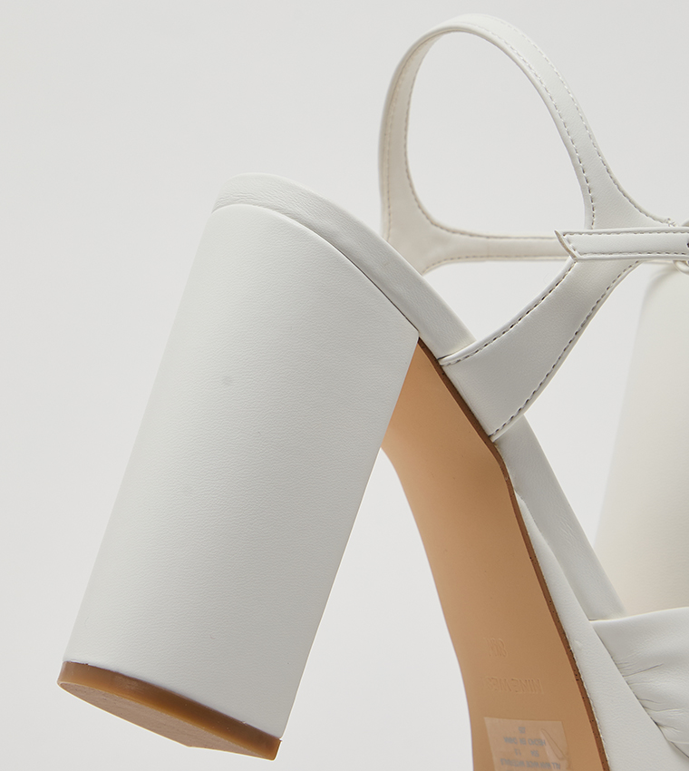 DENISH Open Toe Ankle Loop Platform Heel Sandals