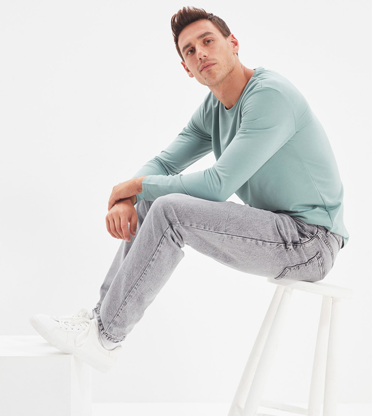 Jean Rake Buy Trendyol Essential Fit Rake Destroyed Jeans In Grey | 6thStreet UAE