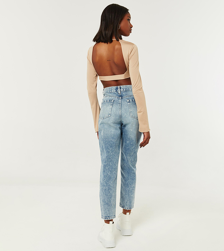 Transient Intuition Price cut Buy Ardene High Rise Distressed Mom Jeans In Blue | 6thStreet Saudi Arabia