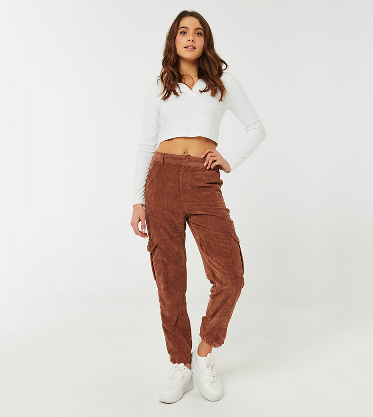 Corduroy best sale cargo joggers