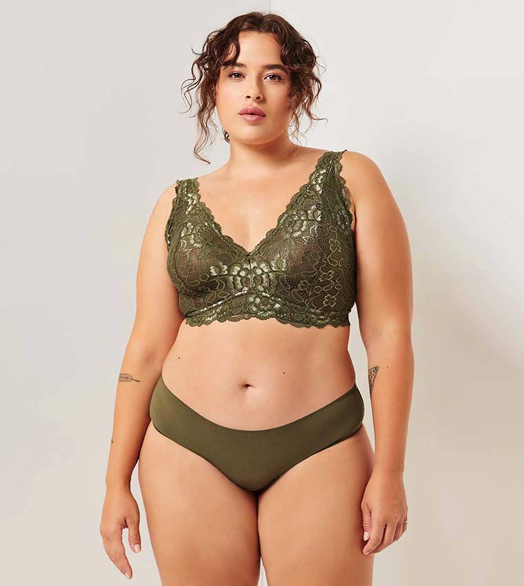 Buy Ardene Invisible Cheeky Panty With Lace Back In Green
