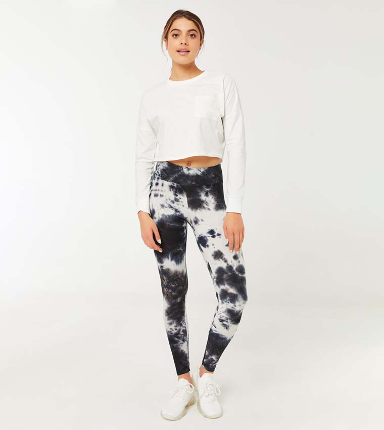 Super Soft Tie-Dye Leggings Grey