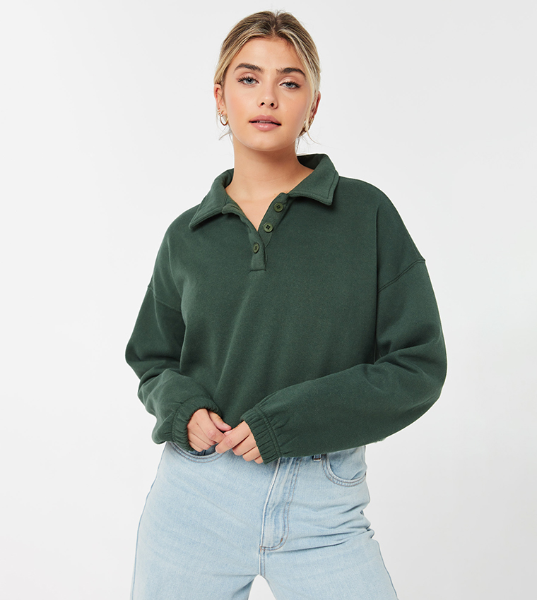 cropped polo sweatshirt