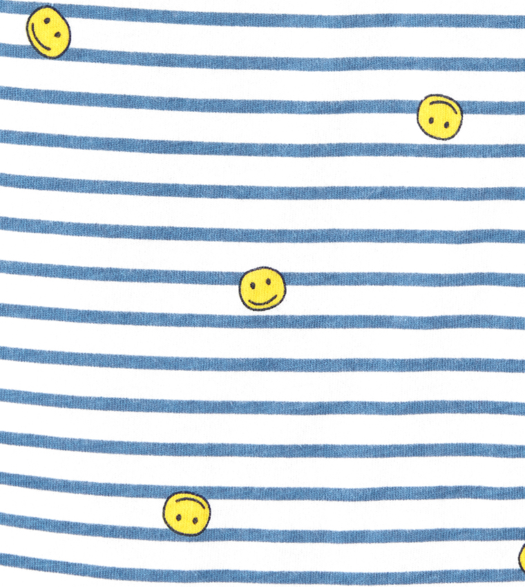 Striped Smiley Printed Bodysuit