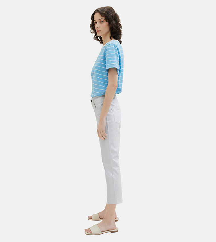 Solid Slim Fit Cropped Pants