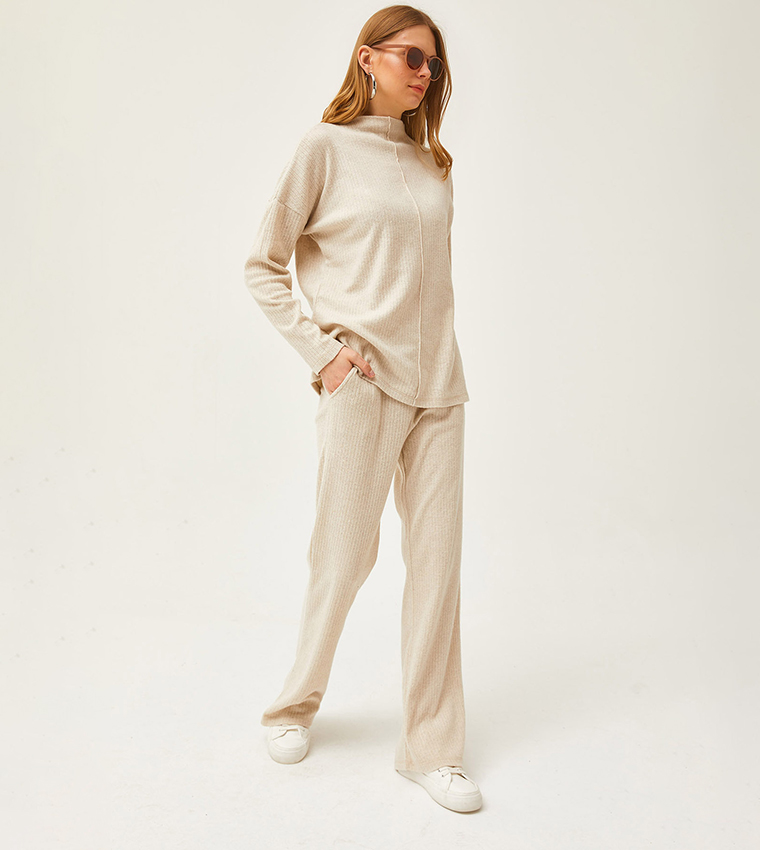 Ribbed Turtle Neck Co-Ord Set