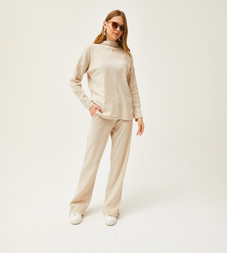 Ribbed Turtle Neck Co-Ord Set
