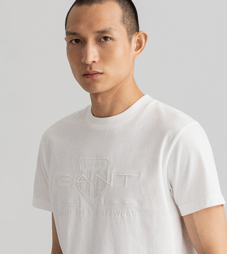 Tonal Archive Shield Logo Embossed T-Shirt