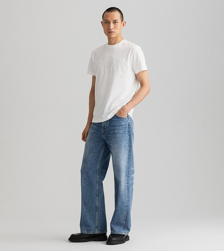 Tonal Archive Shield Logo Embossed T-Shirt