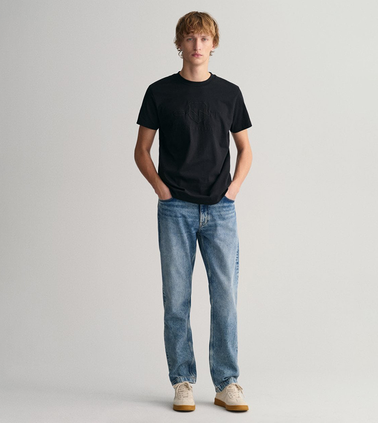 Tonal Archive Shield Logo Embossed T-Shirt