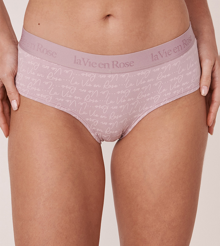 Buy la Vie en Rose Cotton And Lace Detail Hiphugger Panty for