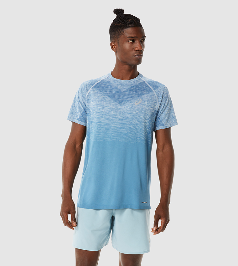 Buy Asics Logo Printed Seamless Active T Shirt In Blue 6thStreet UAE