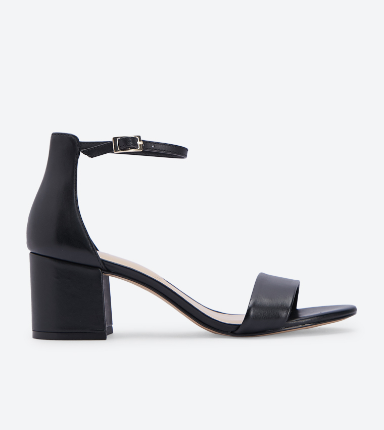 Buy Aldo Villarosa Ankle Strap Block Heel Sandals Black In Black 6thStreet Qatar