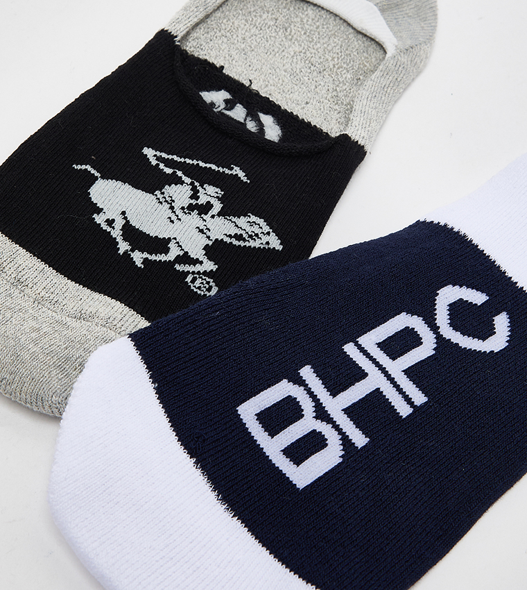 Pack of 2 Logo Printed No Show Socks