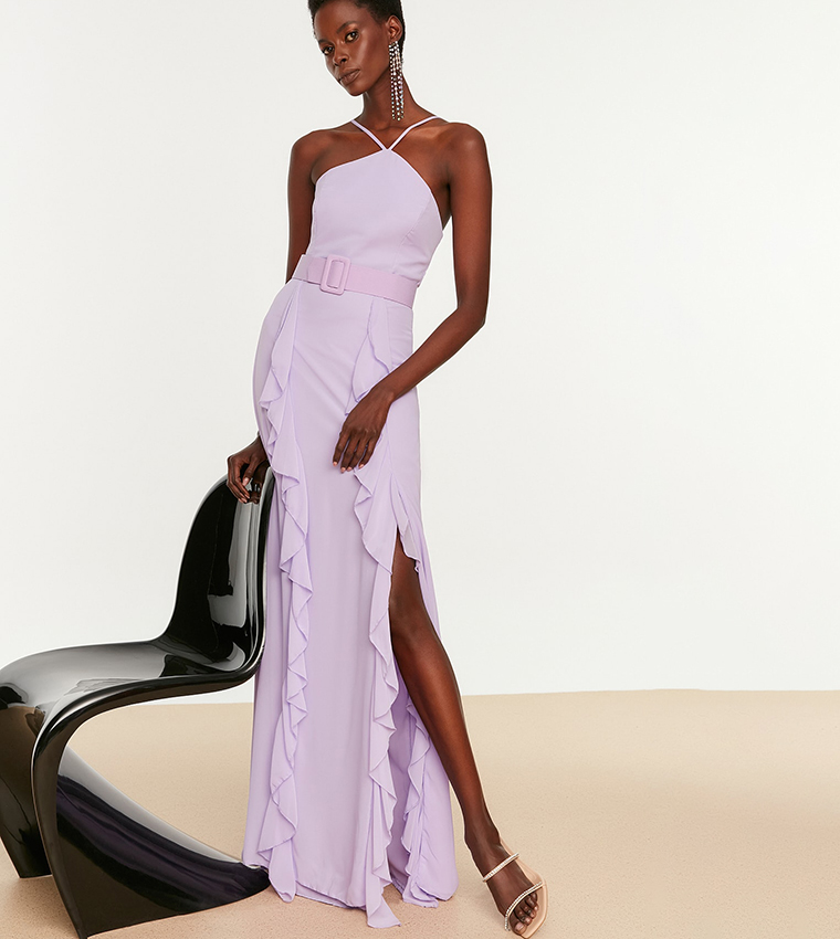 Belted shop evening dress