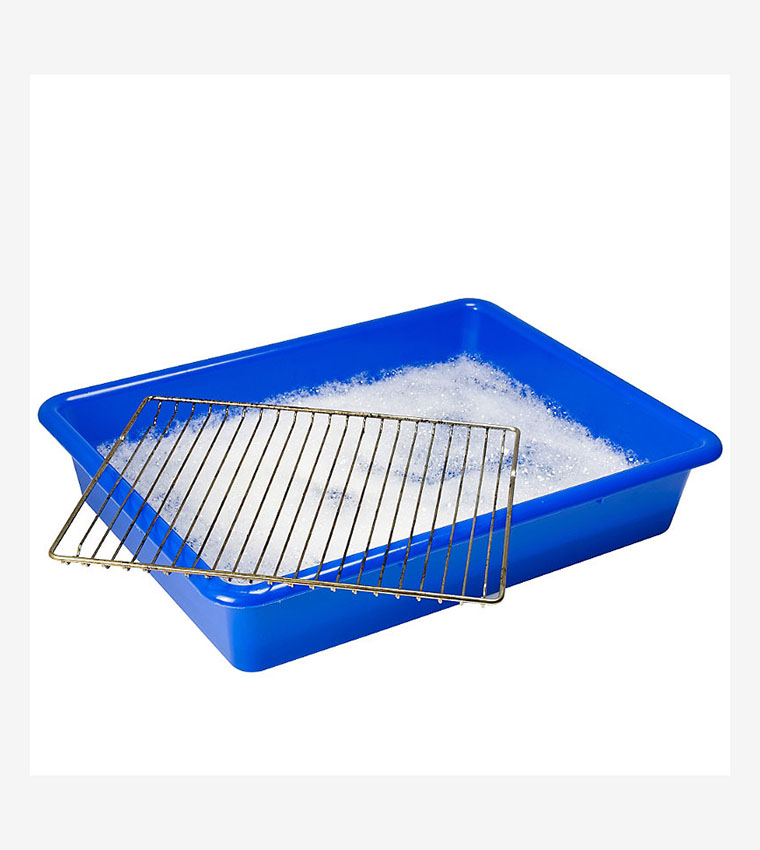 Optimal Products 55x40cm Oven Rack Soaking Tray – Dishwasher Safe, Polypropylene, Made In UK