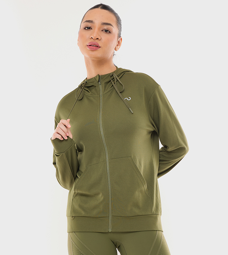 Logo Detail Hooded Active Jacket