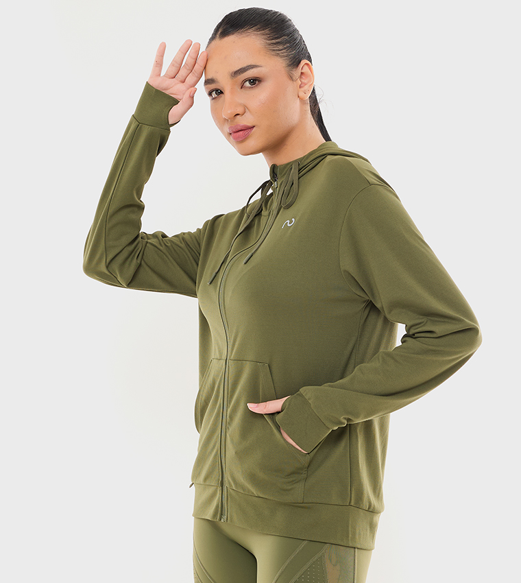 Logo Detail Hooded Active Jacket