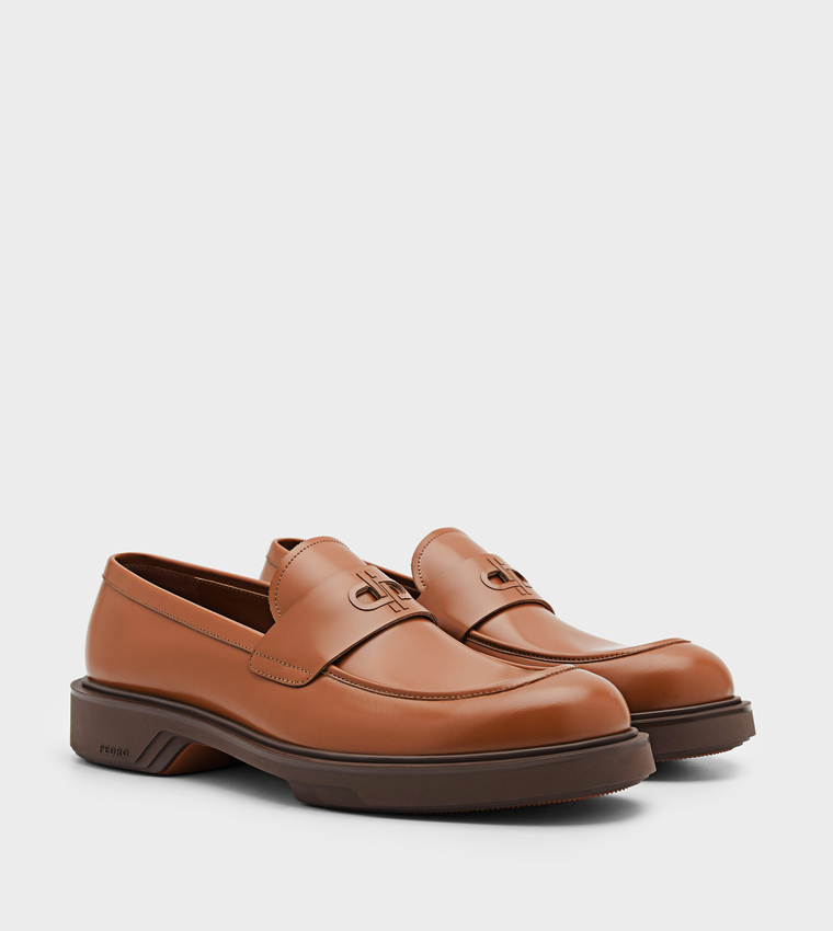 ICON Loop Leather Platform Penny Loafers