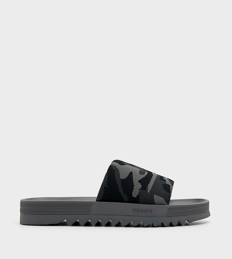 Camo Print Strap Slide Sandals