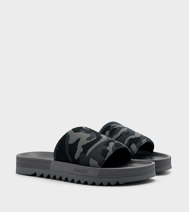 Camo Print Strap Slide Sandals
