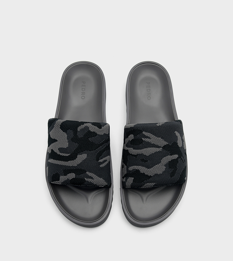 Camo Print Strap Slide Sandals