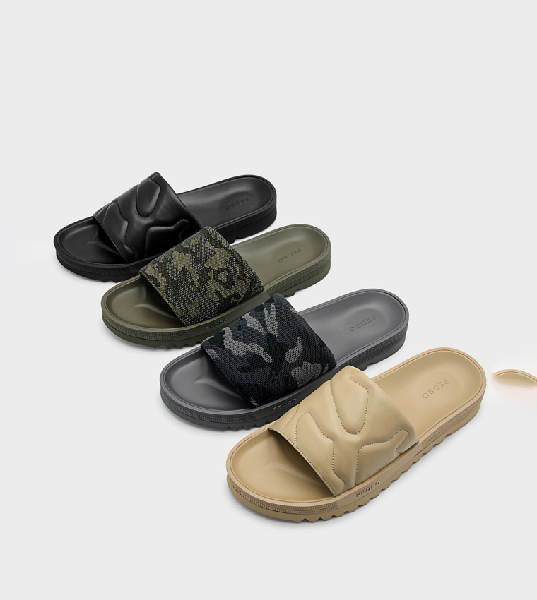 Camo Print Strap Slide Sandals