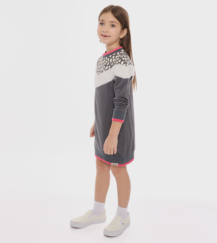 Printed Detail Sweatdress