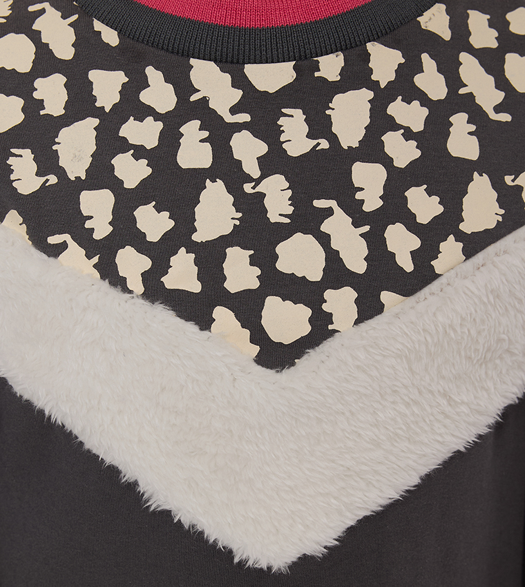 Printed Detail Sweatdress