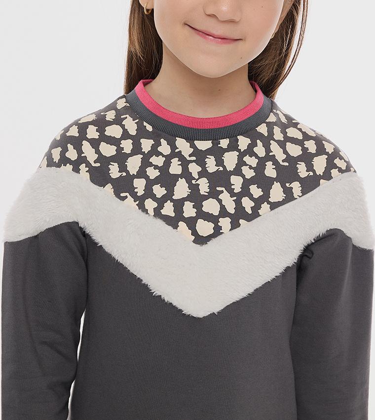 Printed Detail Sweatdress