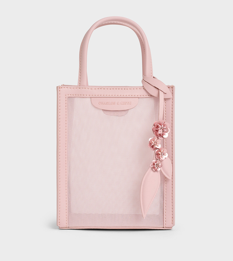 Buy Charles & Keith Mesh Mini Tote Bag In Pink | 6thstreet Kuwait