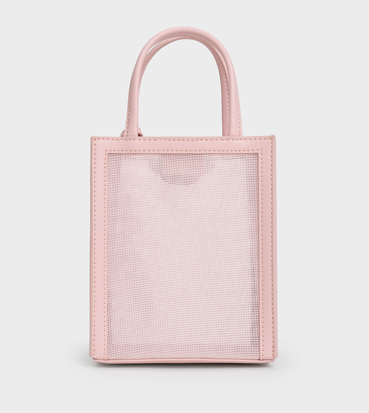 Buy Charles & Keith Mesh Mini Tote Bag In Pink | 6thstreet Kuwait