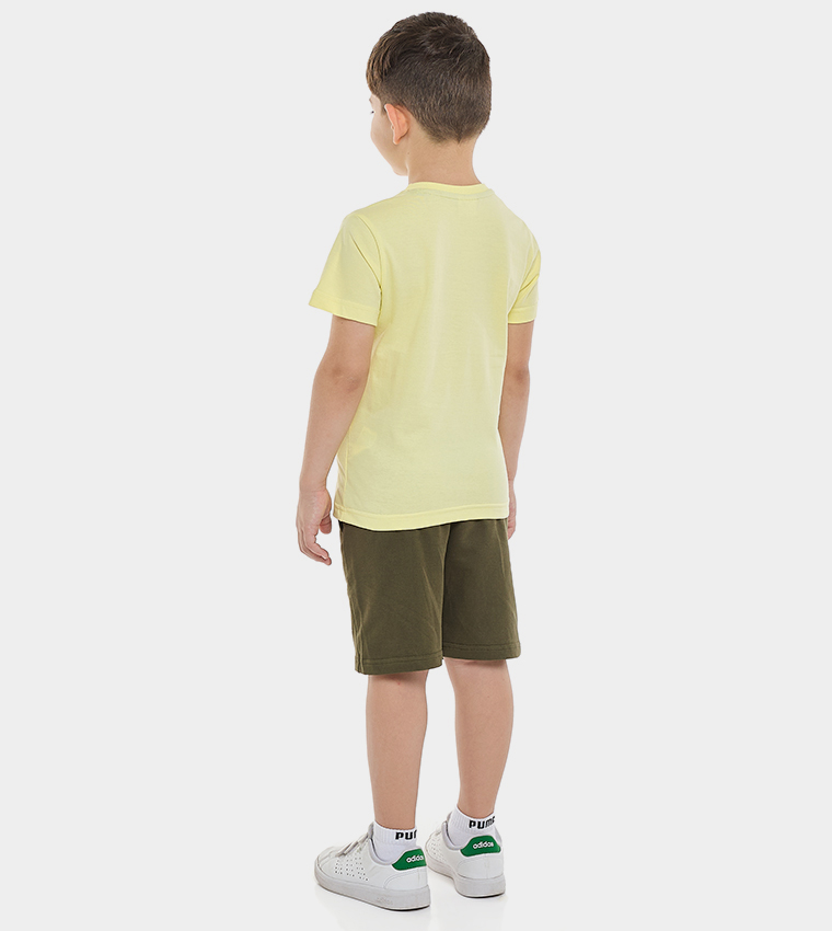 Printed T-Shirt & Pull-On Shorts Set