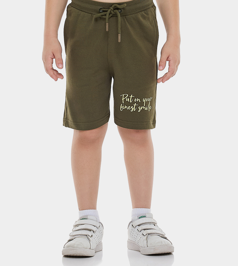 Printed T-Shirt & Pull-On Shorts Set
