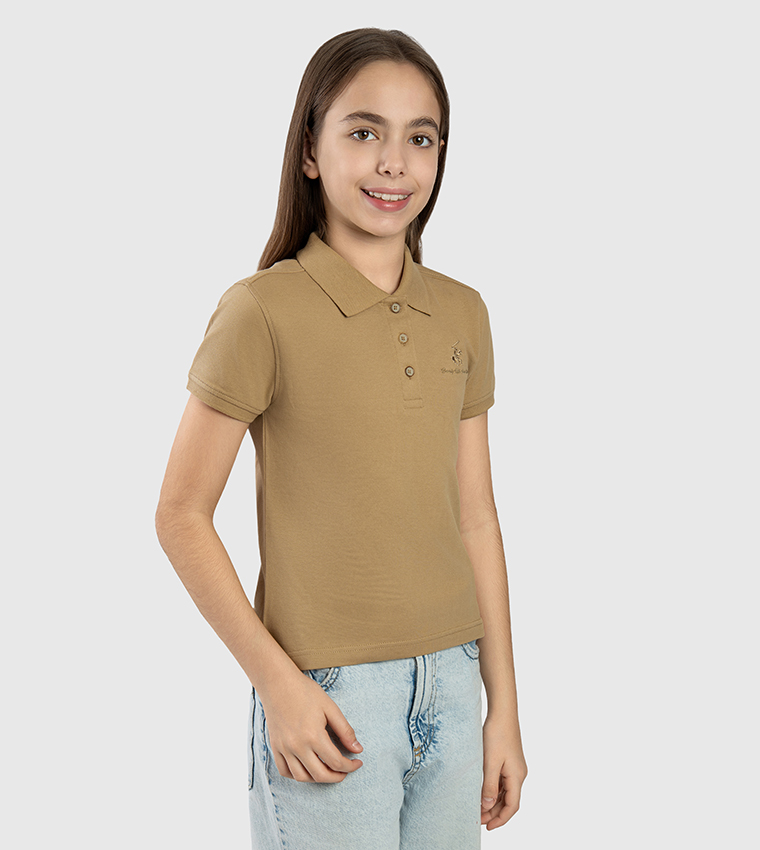 Logo Embroidered Short Sleeves Polo T-Shirt