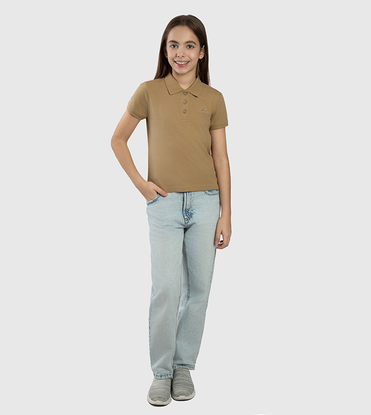 Logo Embroidered Short Sleeves Polo T-Shirt