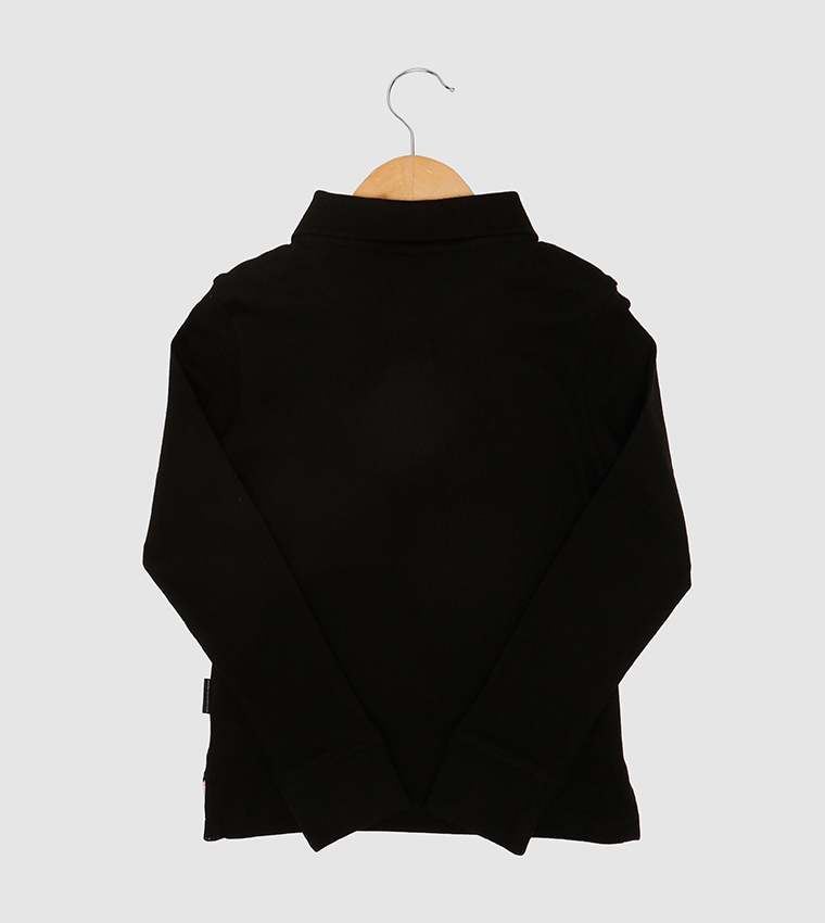Stretch Long Sleeve Pique Polo Shirt