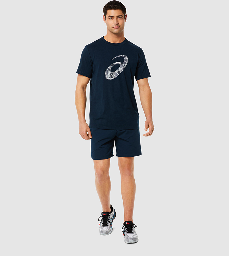 Buy Asics M Seasonal Print SS T Shirt In Blue 6thStreet UAE
