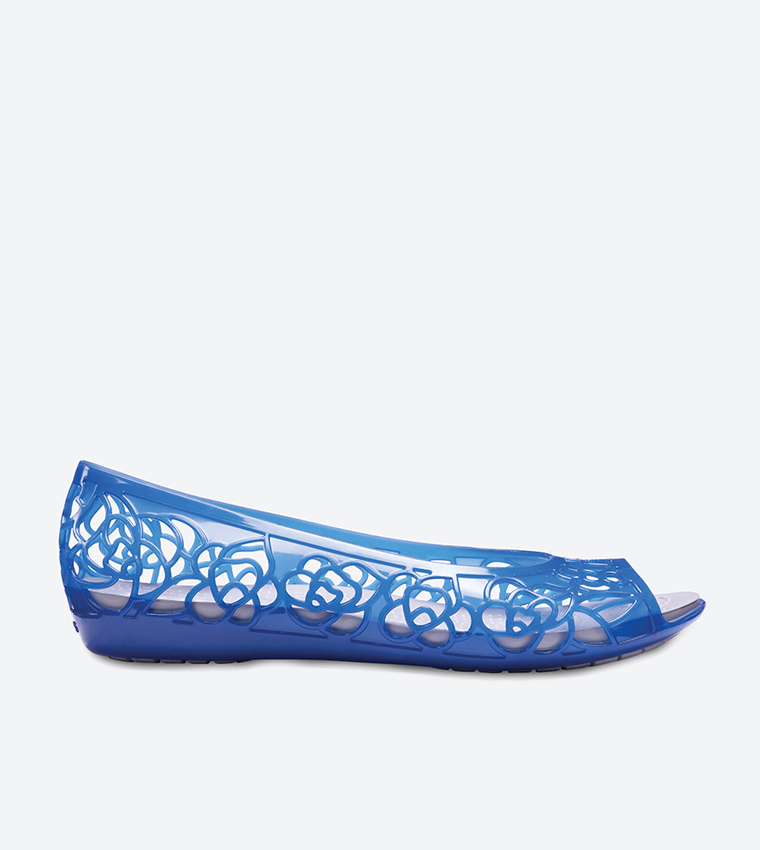 Buy Crocs Isabella Jelly Lazer Cut Peep Toe Ballerinas Blue 203285 4GX In Blue 6thStreet UAE