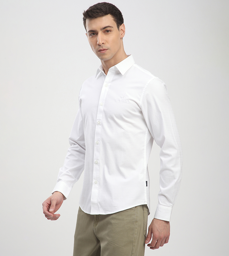 Logo Embroidered Long Sleeves Shirt