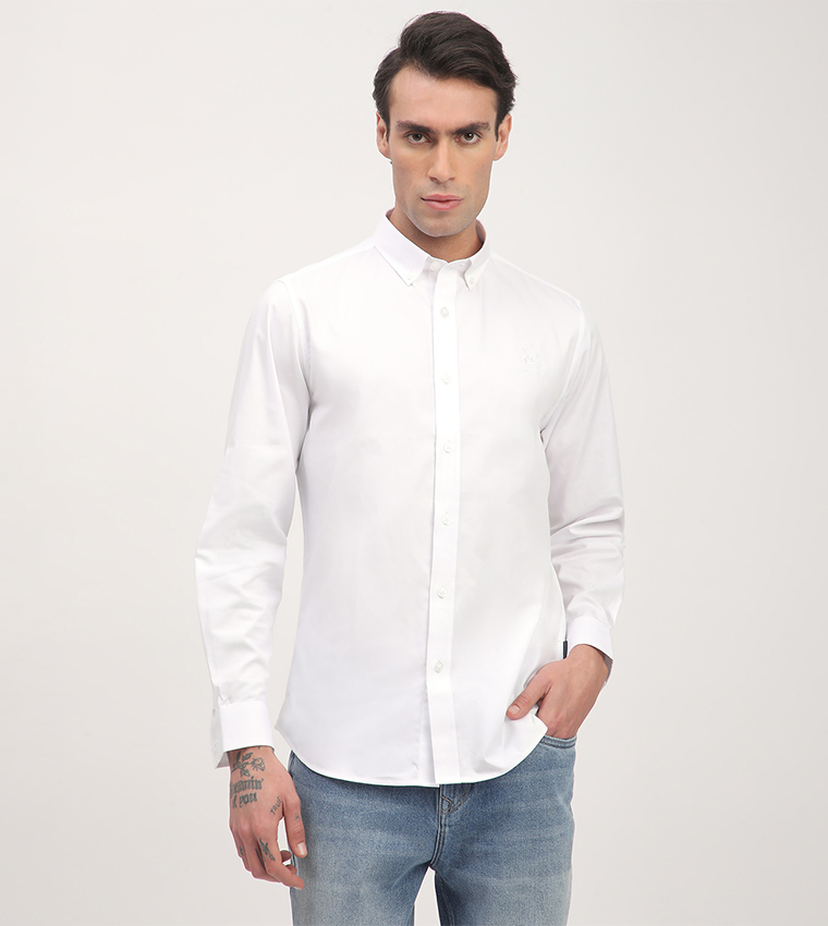 Logo Embroidered Long Sleeves Shirt