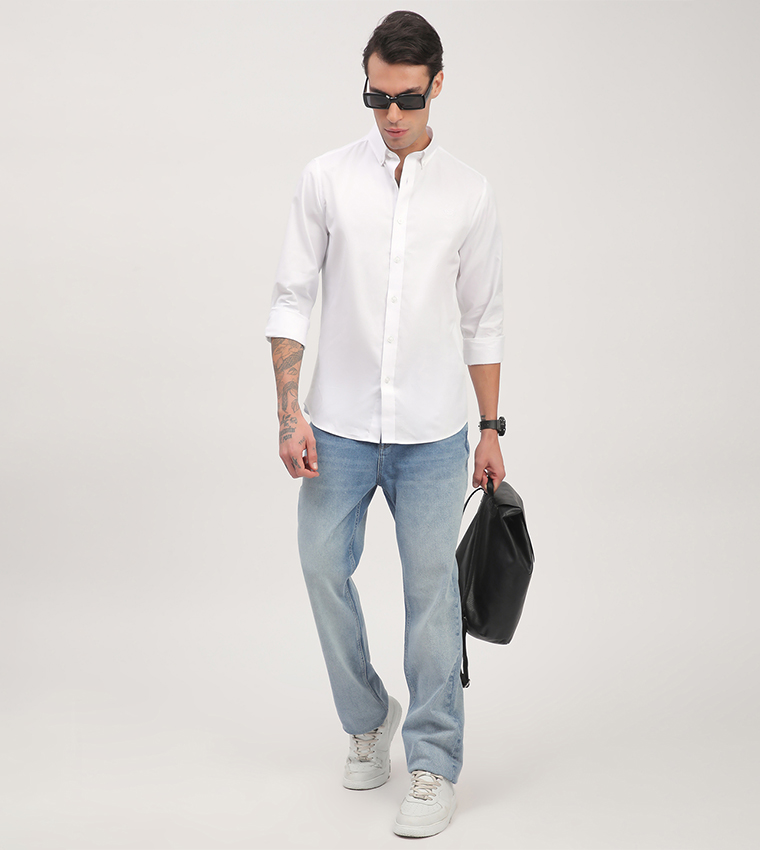 Logo Embroidered Long Sleeves Shirt