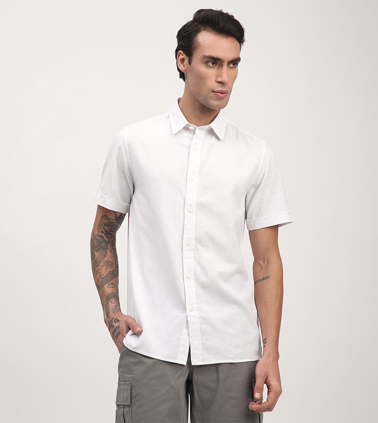 Logo Embroidered Short Sleeves Shirt