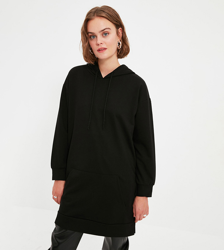 Oversized hooded 2024 sweatshirt dress