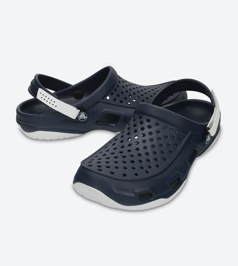 Buy Crocs Swiftwater Deck Round Toe Clogs Navy 203981 462 In Navy